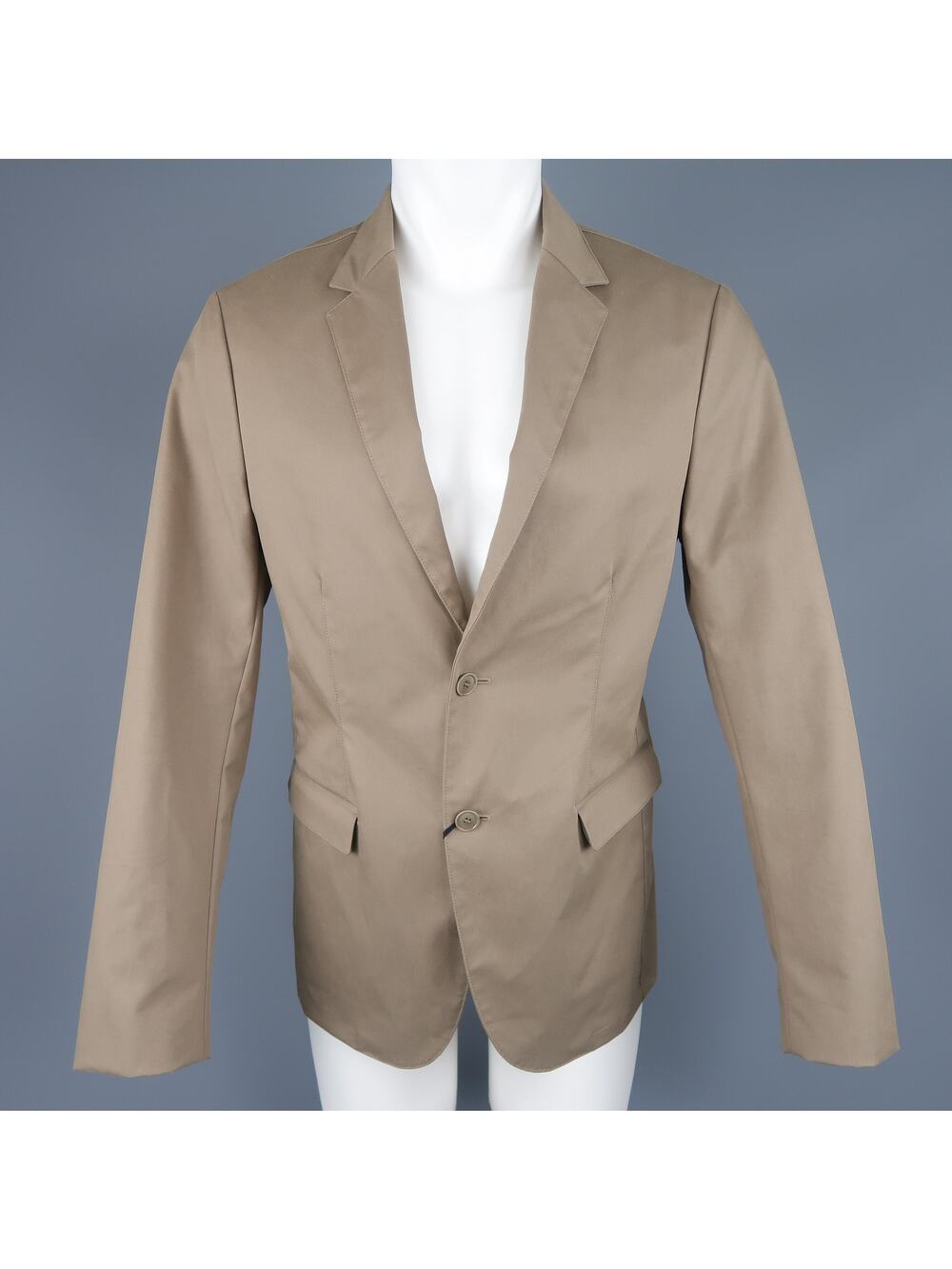 CALVIN KLEIN COLLECTION 38 Taupe Cotton Blend Notch Lapel Sport Coat Jacket